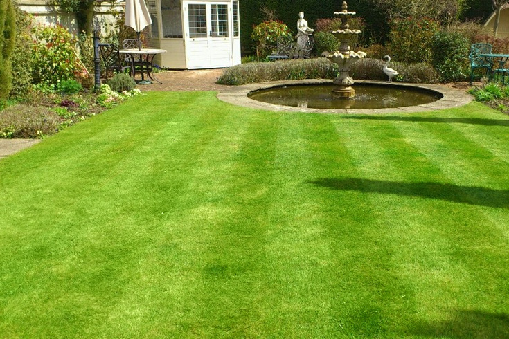 Mowing garden lawns